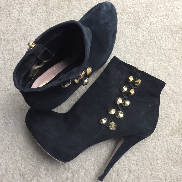 Vince Camuto Shoes - Vince Camuto Suede Platform Booties Black Size 9